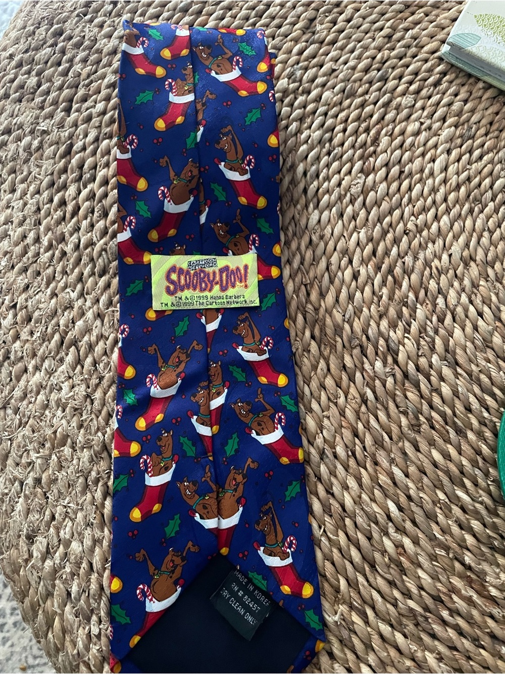 Scooby-Doo Men's Blue Novelty Dress Tie - Holiday Stocking Print